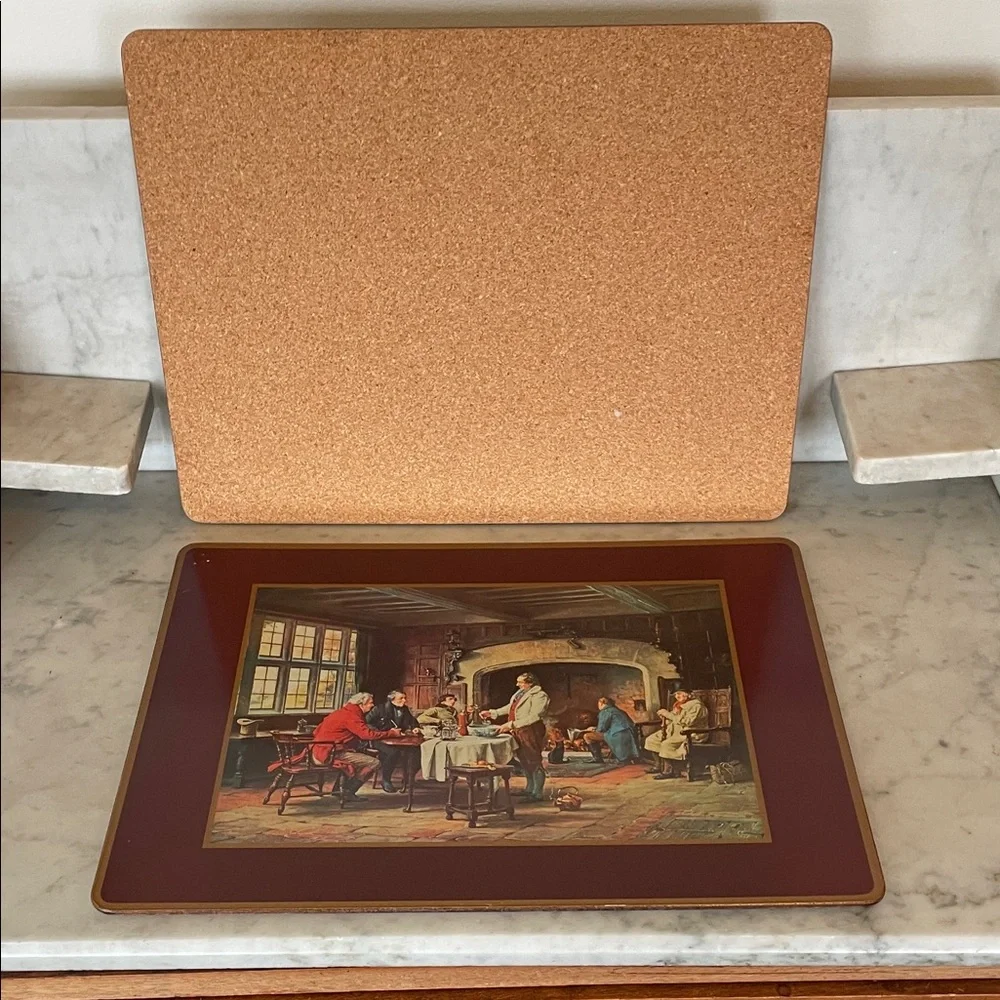 PIMPERNEL The Landlord's Brew Cork Back Vintage Placemats/Hot Mats (2)